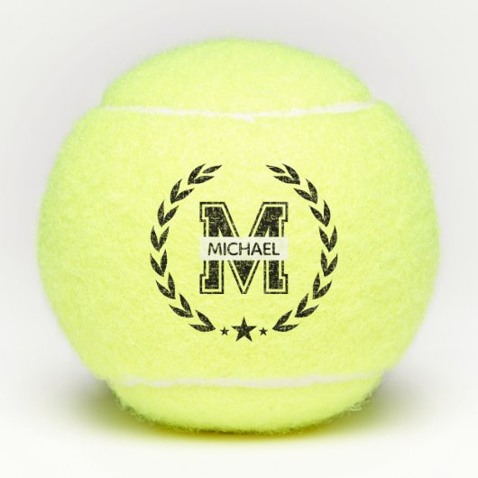 Custom Monogram Name Bold Initial Tennis Ball テニスボール (正面)
