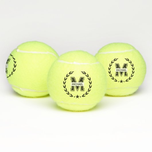 Custom Monogram Name Bold Initial Tennis Ball テニスボール (マルチ)
