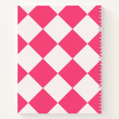 Custom Monogram Name Pink& White Geometric  ノートブック (裏面)