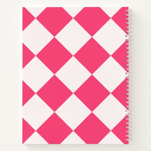 Custom Monogram Name Pink& White Geometric  ノートブック (裏面)