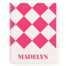 Custom Monogram Name Pink& White Geometric 