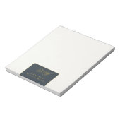 Custom Monogram Navy Blue Gold White Simple Men ノートパッド (回転)