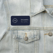 Custom Monogram Navy Silver Employee 名札 (インサイチュ)