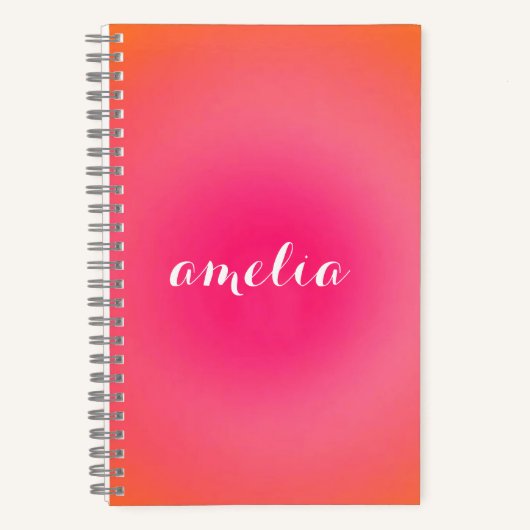 Custom Monogram Notebook – Serif Name With Aura ノートブック (正面)