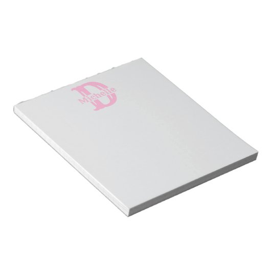 Custom Monogram Notepad - Create Your Own Sticky ノートパッド (アングル)