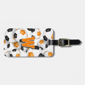 custom monogram orange black soccer club colors ラゲッジタグ (正面横)