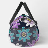 Custom Monogram Passion Flower Floral Large ダッフルバッグ (右)
