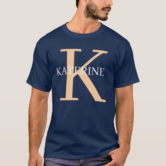 Custom Monogram Personalized Initial Name Tシャツ (正面)