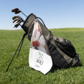 Custom Monogram Photo Wedding Anniversary Date ゴルフタオル (グリーン)