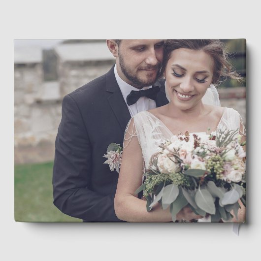 Custom Monogram Photo Wedding Guest Book ゲストブック (裏面)