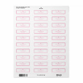 Custom Monogram Pink Border Address Label ラベル (フルシート)