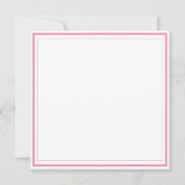 Custom Monogram Pink Border Stationery ノートカード (裏面)
