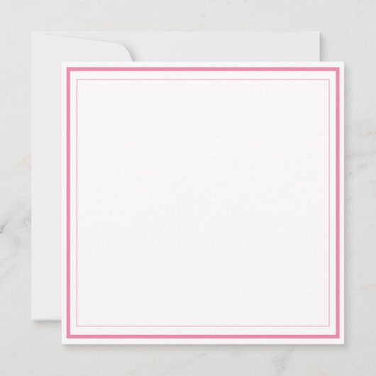 Custom Monogram Pink Border Stationery  ノートカード (裏面)