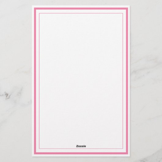Custom Monogram Pink Border Stationery  便箋 (裏面)