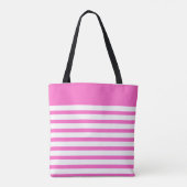 Custom Monogram Pink Stripes トートバッグ (裏面)