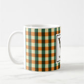 Custom Monogram Plaid Mug Gift for Women & Men コーヒーマグカップ (左)