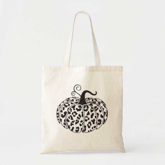 Custom Monogram Pumpking  Leopard Print Tote Bag トートバッグ (正面)