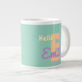 Custom monogram  – purple, blue & Peach  ジャンボコーヒーマグカップ (正面右)