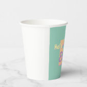 Custom monogram  – purple, blue & Peach  紙コップ (右)