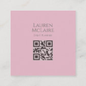 Custom Monogram QR Calling Card Pink Taupe コーリングカード (裏面)