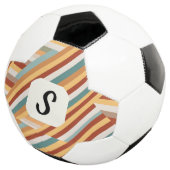 Custom Monogram Retro 70s Geometric Soccer Ball サッカーボール (3/4)
