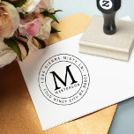 Custom Monogram Rubber Address ラバースタンプ<br><div class="desc">Classic design with large monogram in center with address around the outside.</div>