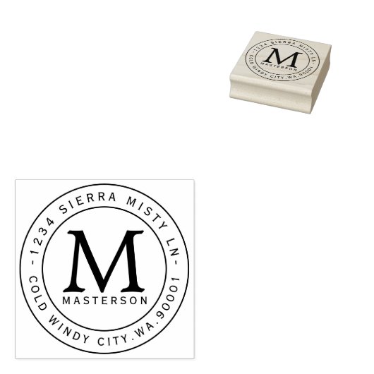 Custom Monogram Rubber Address ラバースタンプ (押印)