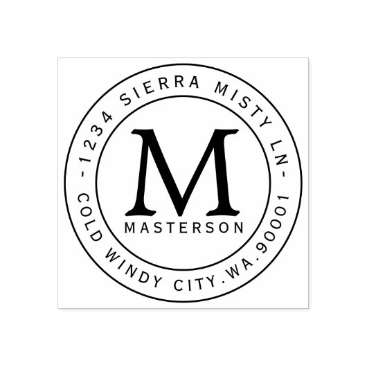 Custom Monogram Rubber Address ラバースタンプ (インプリント)
