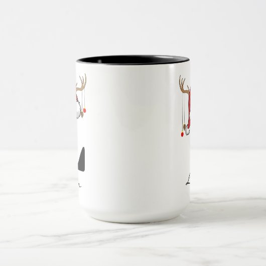 Custom Monogram Santa Claus Mug Gift for Friends マグカップ (中央)
