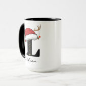 Custom Monogram Santa Claus Mug Gift for Friends マグカップ (正面左)