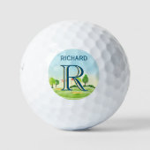 Custom Monogram Scenic Course First Name   ゴルフボール (正面)