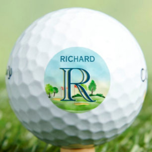 Custom Monogram Scenic Course First Name ゴルフボール