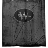 Custom Monogram Shower Curtain Abstract Masculine  シャワーカーテン (正面)