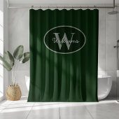 Custom Monogram Shower Curtain Dark Green Moody シャワーカーテン