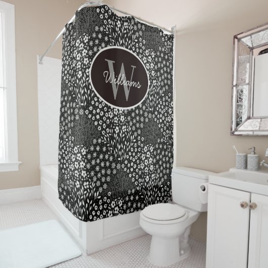 Custom Monogram Shower Curtain Granny Chic Bath シャワーカーテン (インサイチュ)