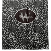 Custom Monogram Shower Curtain Granny Chic Bath シャワーカーテン (正面)