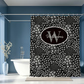 Custom Monogram Shower Curtain Granny Chic Bath シャワーカーテン