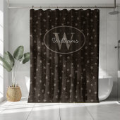 Custom Monogram Shower Curtain Hand Drawn Flowers シャワーカーテン