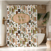 Custom Monogram Shower Curtain Mid Century Modern  シャワーカーテン