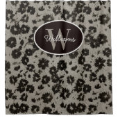 Custom Monogram Shower Curtain Modern Floral Bath シャワーカーテン (正面)