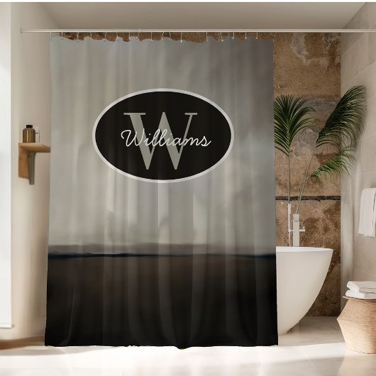 Custom Monogram Shower Curtain Oil Painting Bath シャワーカーテン