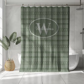 Custom Monogram Shower Curtain Sage Green Boho シャワーカーテン