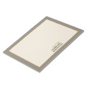 Custom Monogram Taupe Cream Gold Minimalist Men ノートパッド (アングル)