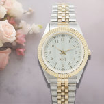 Custom Monogram Two-Tone Heritage Watch 腕時計<br><div class="desc">There is a profound elegance in a piece that does not have to shout to be noticed. I designed this two-tone timepiece to serve as the architectural anchor to our Blush Peony Floral watch, offering a refined way for couples to coordinate without looking overly "matched." It is the definitive choice...</div>