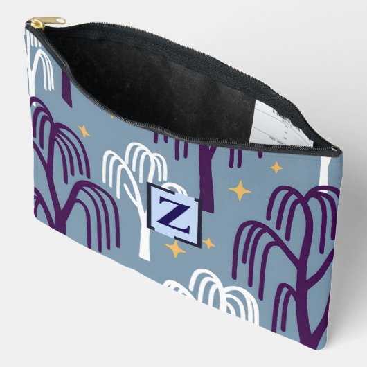 Custom Monogram Willow Tree Pattern  アクセサリーポーチ (見開き)