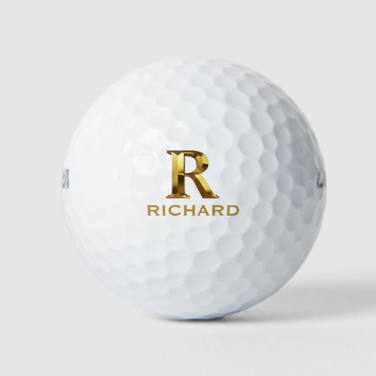 Custom Monogram with First Name Golf ゴルフボール (正面)
