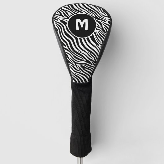 Custom Monogram Zebra Pattern ゴルフヘッドカバー (正面)