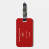 custom monogrammed athletes red black soccer ラゲッジタグ (裏面縦)