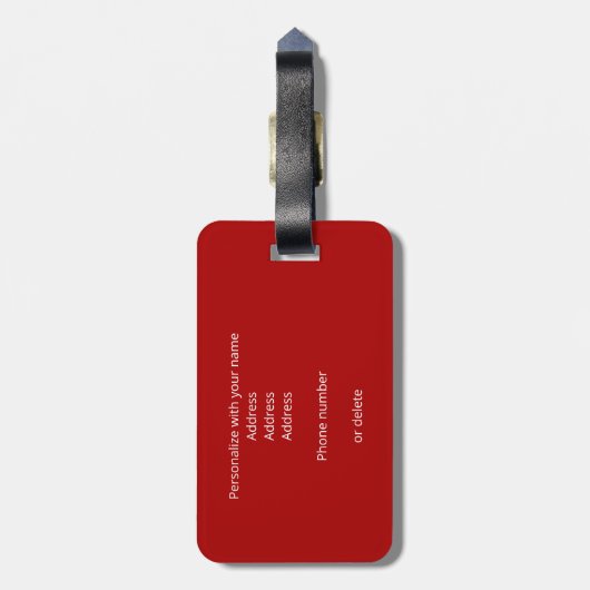 custom monogrammed athletes red black soccer ラゲッジタグ (裏面縦)