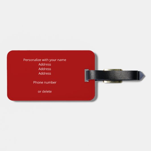 custom monogrammed athletes red black soccer ラゲッジタグ (裏面横)